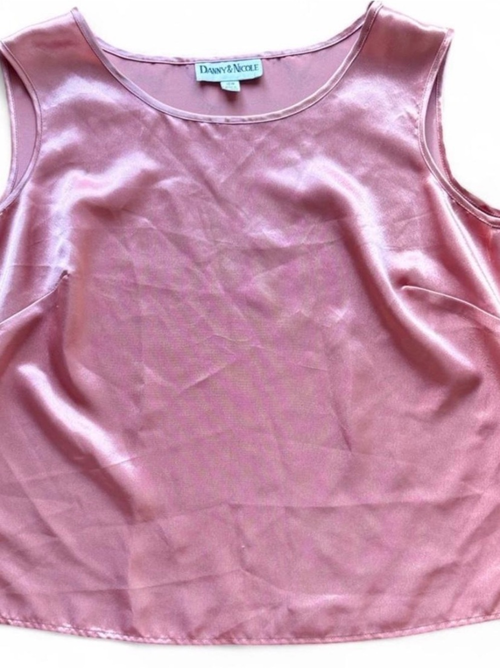 Danny & Nicole Rose Pink Satin Tank Top